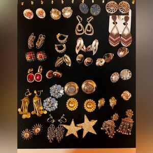 26 pair vintage clip on earring lot